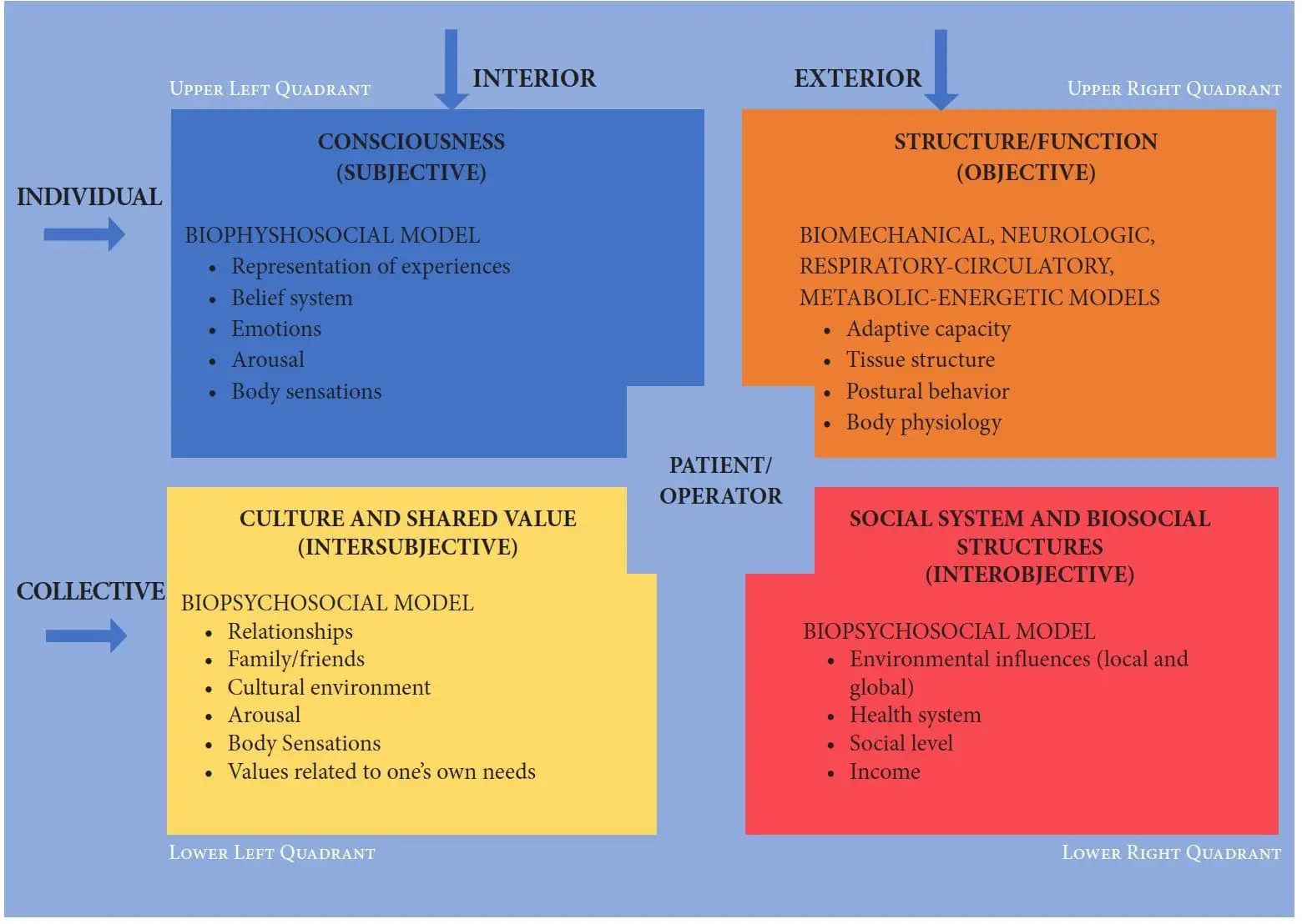 Ein umfassendes Diagramm, das die verschiedenen verfügbaren Innenarchitekturoptionen zeigt, einschließlich Kinderosteopathie.