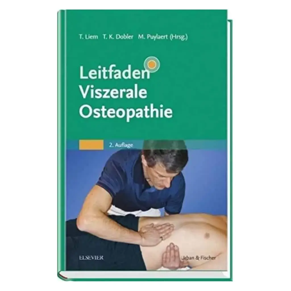 Ein Buch mit dem Titel Leftfaden Viszaele Osteopathie, das sich auf Techniken der Sportosteopathie konzentriert.